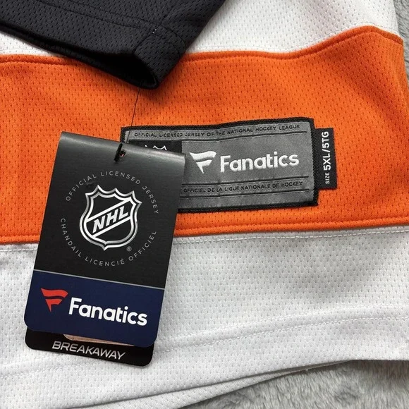 Fanatics Breakaway PHILADELPHIA FLYERS Big Tall Blank WHITE Hockey Jersey 5XL